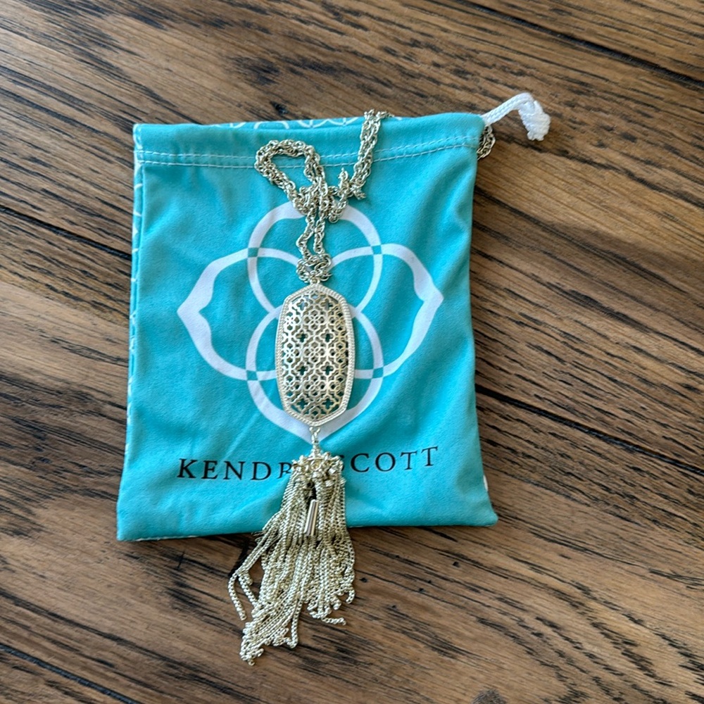 Kendra Scott Gold Filigree Tassel Necklace